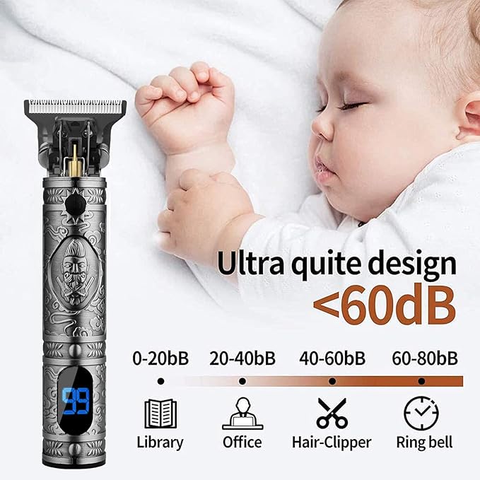 AMULISS Hair Clippers for Men Beard Trimmer Cordless Electric Shaver Razor for Men, Zero Gapped Grooming Kit Barber Clippers with LCD Display, Gift for Men Kids