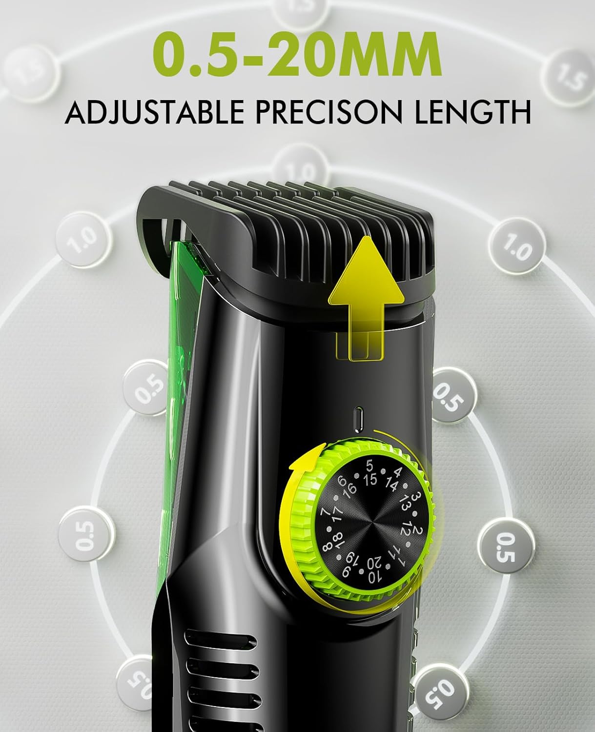 Beard Trimmer for Men: Vacuum Hair Trimmer for Less Mess - IPX7 Waterproof Wet Dry Shaving- Rechargeable Electric Beard Cutting Kit with Adjustable Length Comb - Gift for Men