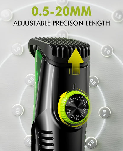 Beard Trimmer for Men: Vacuum Hair Trimmer for Less Mess - IPX7 Waterproof Wet Dry Shaving- Rechargeable Electric Beard Cutting Kit with Adjustable Length Comb - Gift for Men