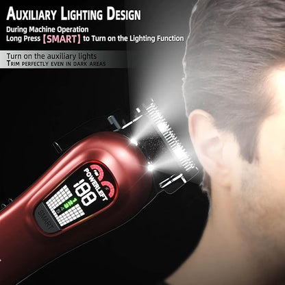 TCMKY Hair Clippers for Men Professional Clippers for Men Cordless&Corded Barber Clippers for Hair Cutting & Grooming. Rechargeable Hair Trimmer Kit for Household (Red)