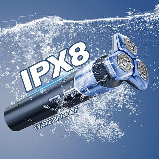Electric Razor for Men: 3-in-1 Shaver with Hair Clipper and Nose Hair Trimmer, 10000 RPM High Speed Motor, 3D Floating Heads, USB-C Fast Charging, IPX8 Waterproof, Travel Lock, Gifts for Father